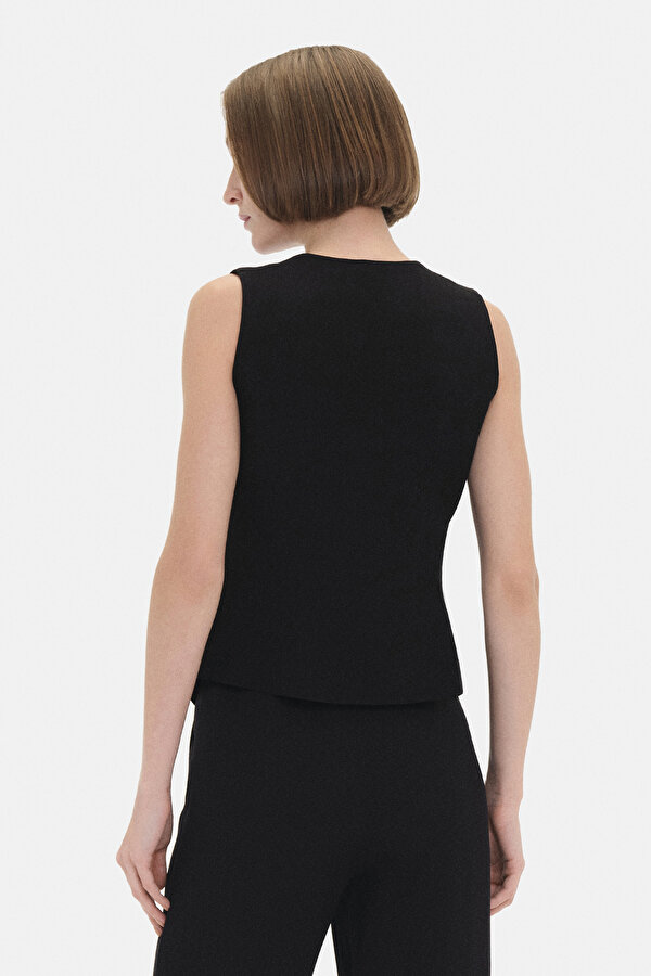 BLACK V NECK VEST 2