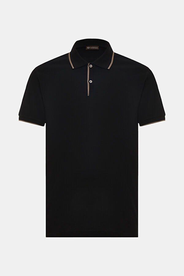 SİYAH POLO YAKA KISA KOLLU T-SHİRT