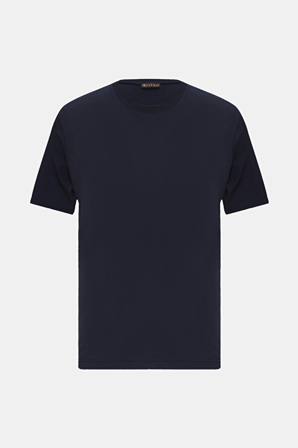 LACİVERT O YAKA KISA KOLLU T-SHIRT