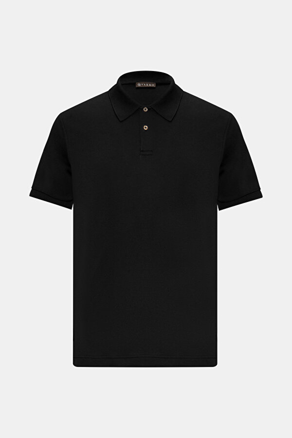 SİYAH POLO YAKA KISA KOLLU T-SHIRT