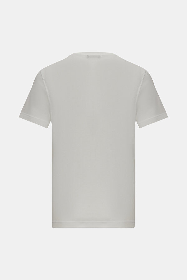 EKRU O YAKA KISA KOLLU T-SHIRT 2