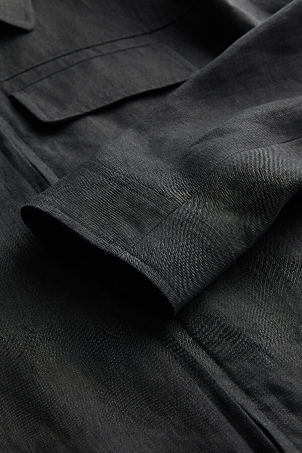BLACK LINEN COAT 6