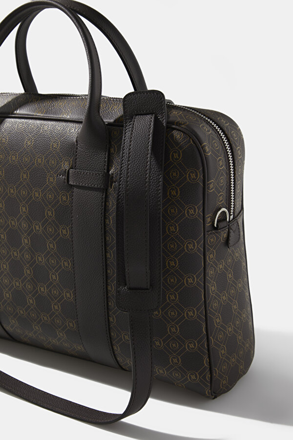 BEIGE MONOGRAM LEATHER BAG 6