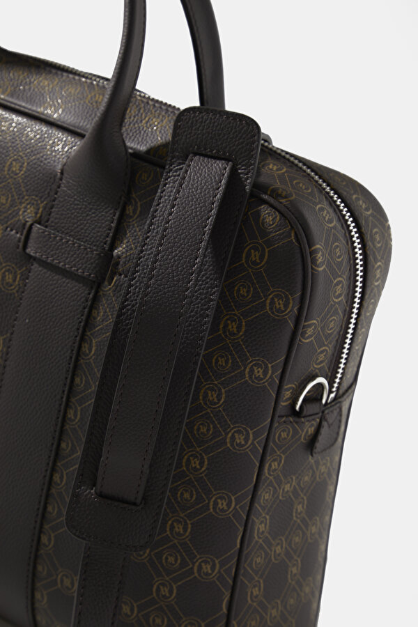 BEIGE MONOGRAM LEATHER BAG 7