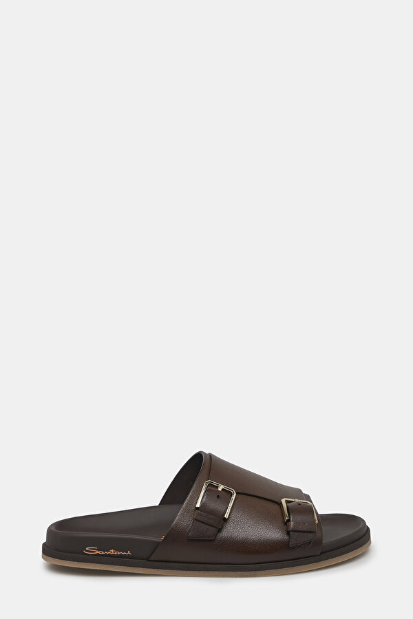 BROWN LEATHER SLIPPER