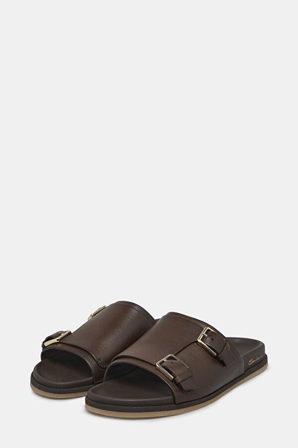 BROWN LEATHER SLIPPER 2