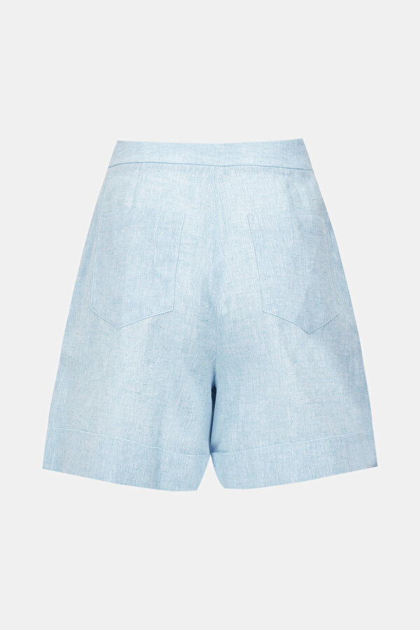 BLUE SHORT COTTON/LINEN BERMUDA 6