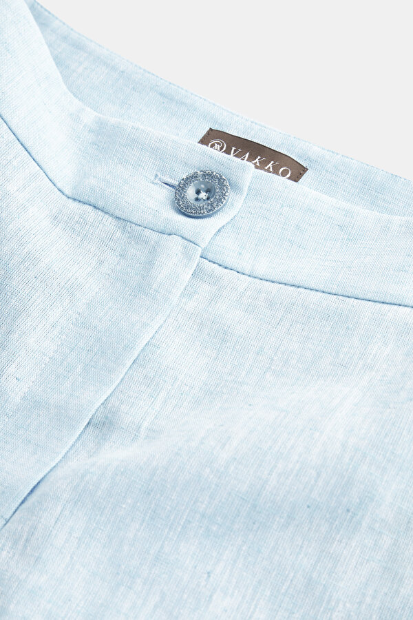 BLUE SHORT COTTON/LINEN BERMUDA 7