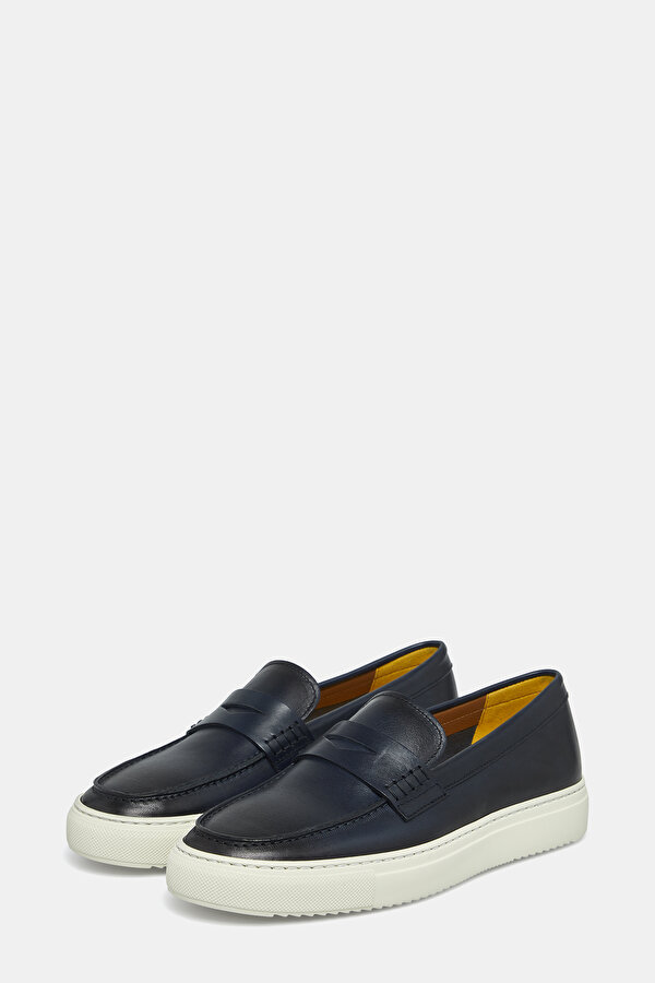 NAVY BLUE LEATHER SHOES 2
