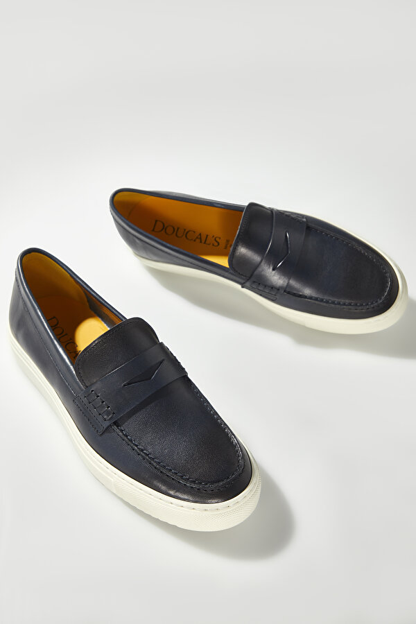 NAVY BLUE LEATHER SHOES 6