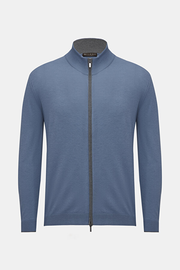 BLUE TRICOT CARDIGAN