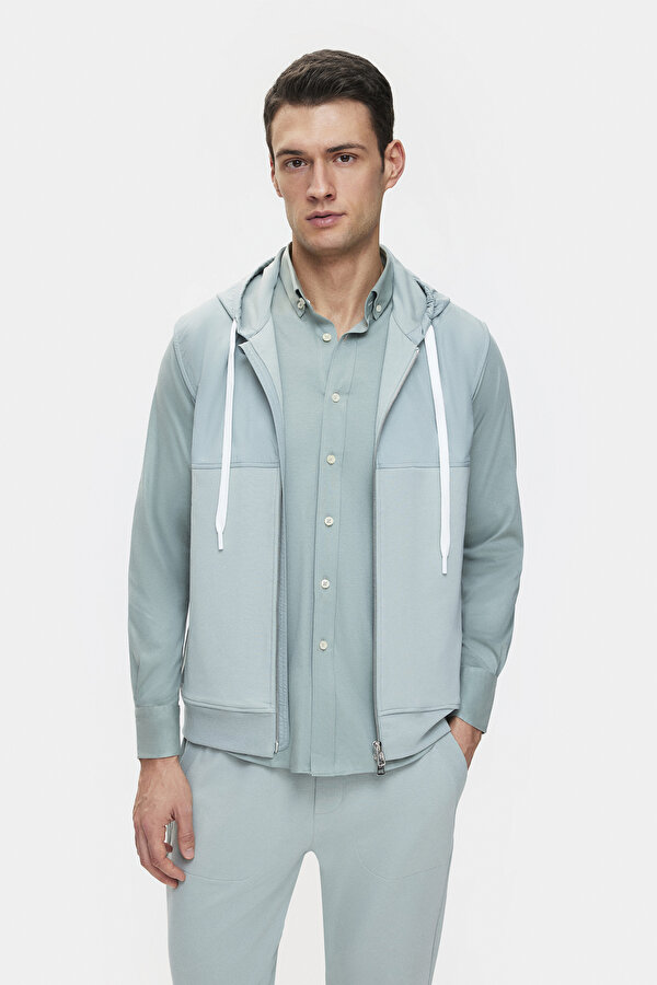 LIGHT GREEN HOODIE SWEATSHIRT