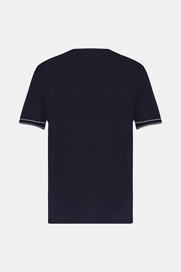 NAVY BLUE BASIC / ROUND NECKLINE TRICOT JERSEY 6