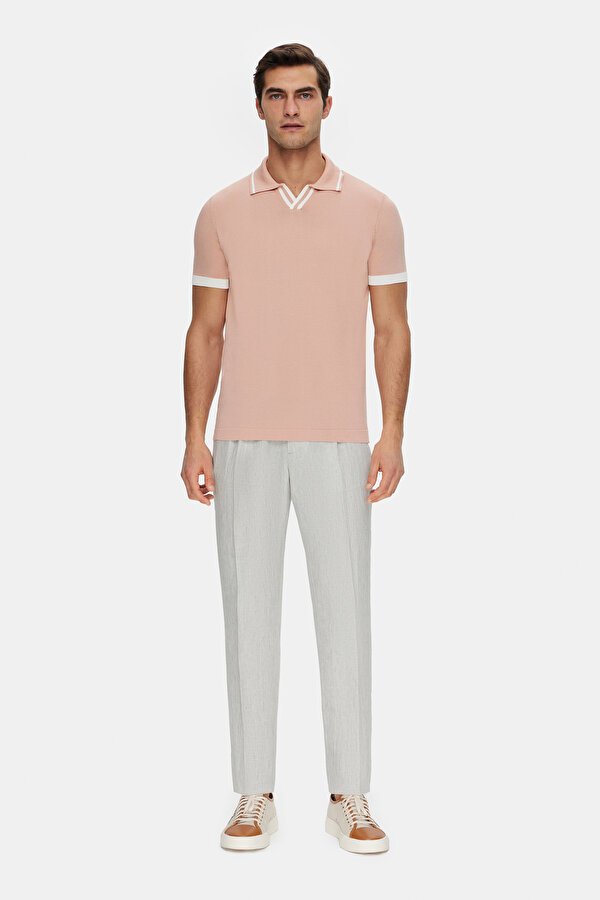 AÇIK PEMBE POLO YAKA TRİKO