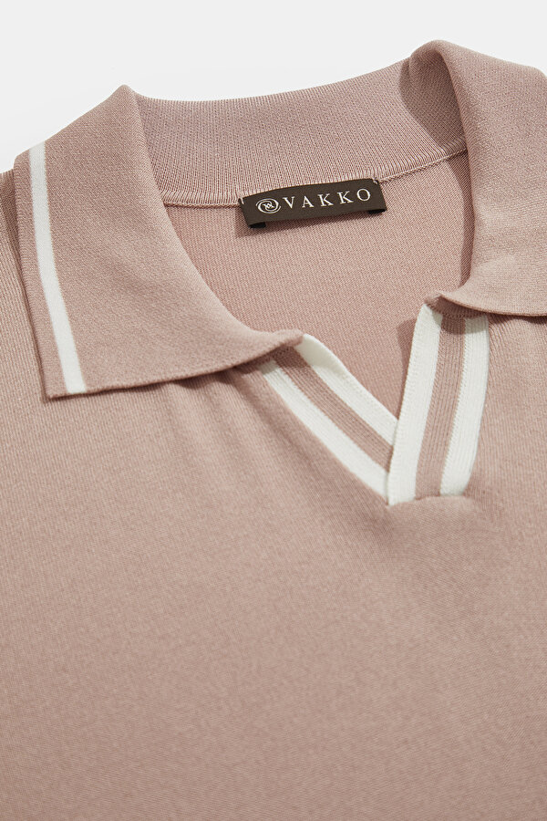 AÇIK PEMBE POLO YAKA TRİKO 7