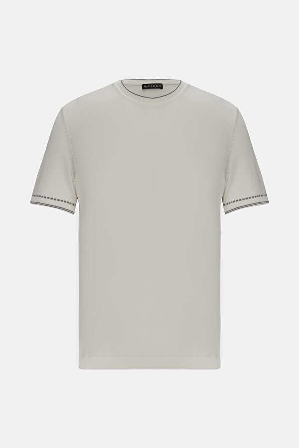 ECRU BASIC / ROUND NECKLINE TRICOT JERSEY