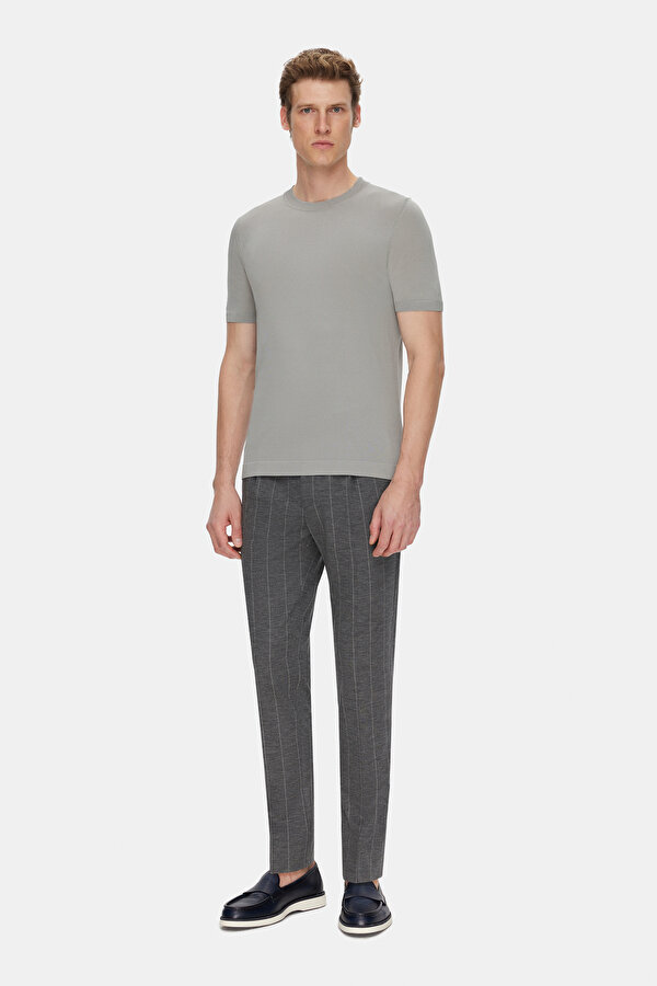 GREY BASIC / ROUND NECKLINE TRICOT JERSEY 2