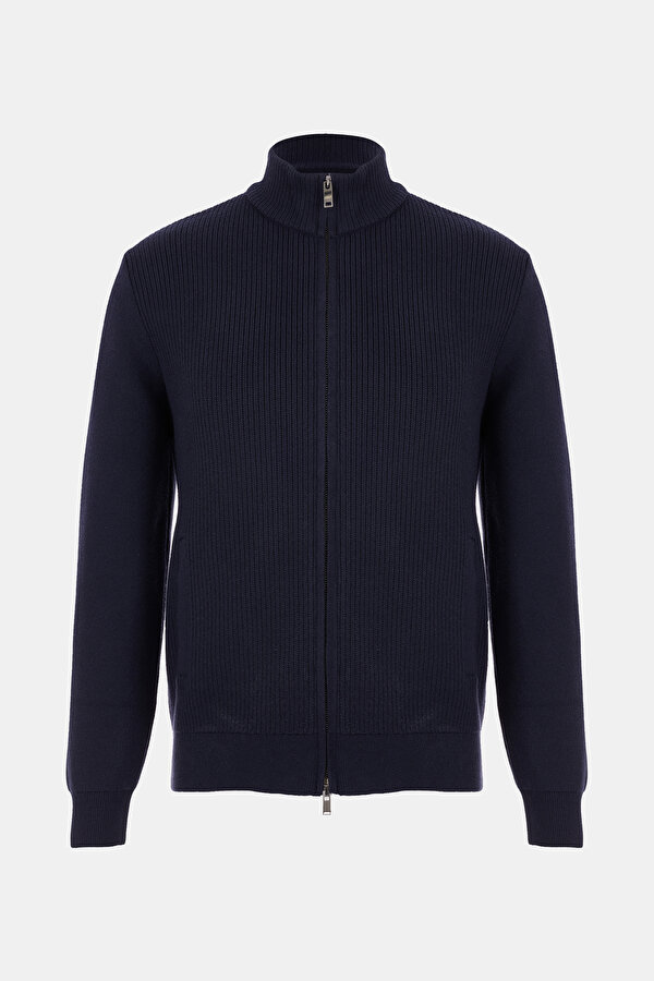 NAVY BLUE TRICOT CARDIGAN
