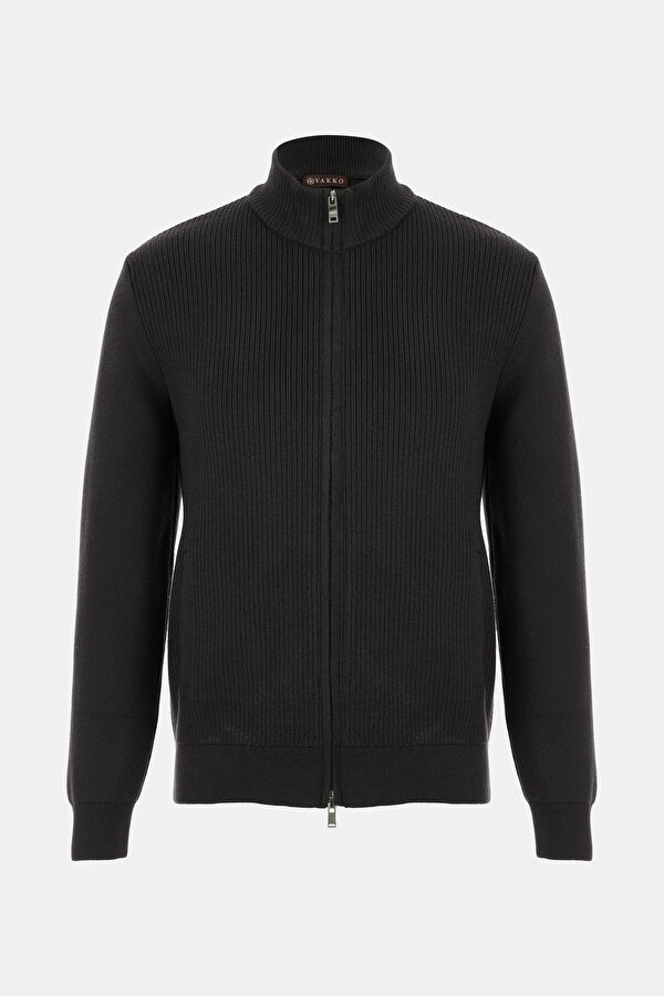BLACK TRICOT CARDIGAN