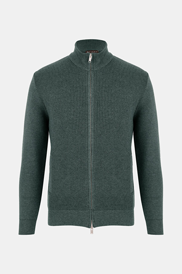 KHAKI TRICOT CARDIGAN