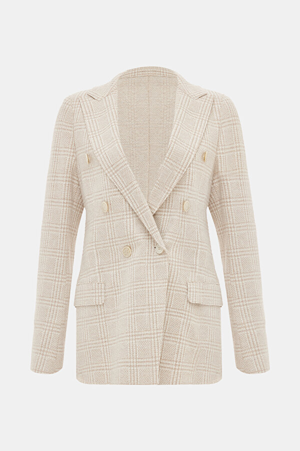 ECRU SURPLICE NECKLINE (CROSS-OVER NECKLINE) JACKET