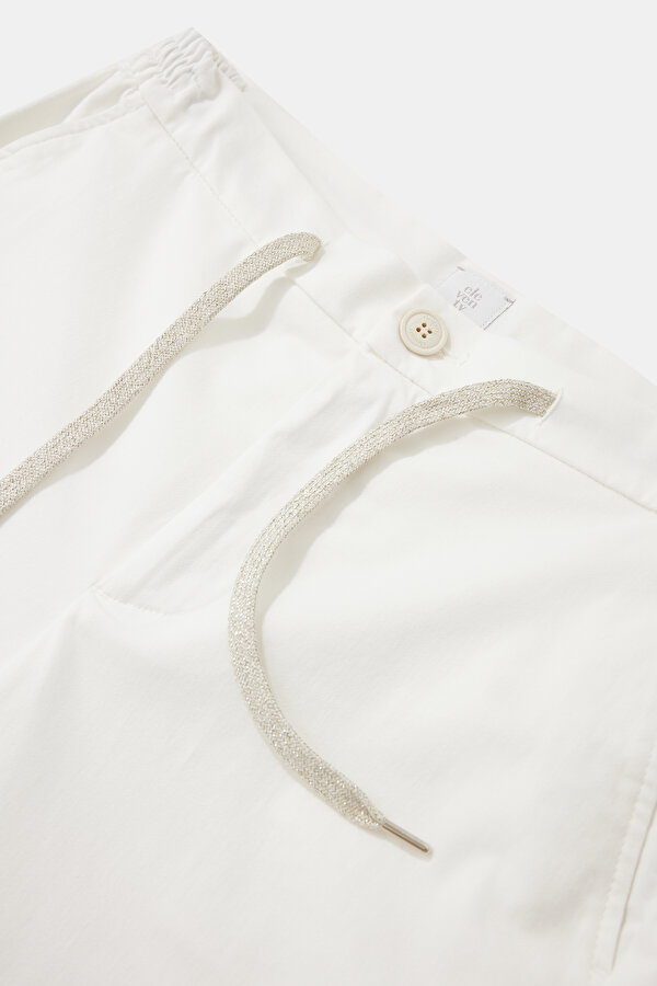 WHITE STRAIGHT CUT TROUSERS 7