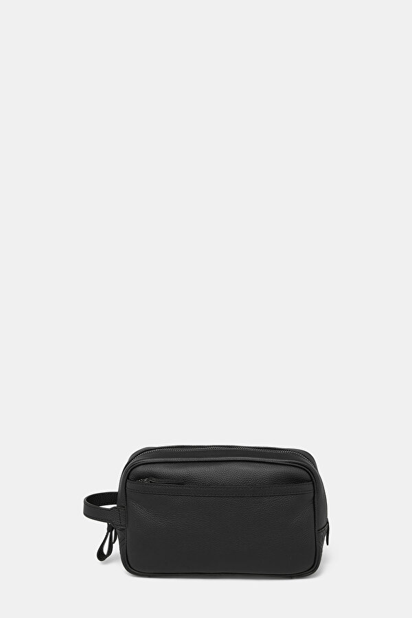 BLACK MONOGRAM LEATHER BAG