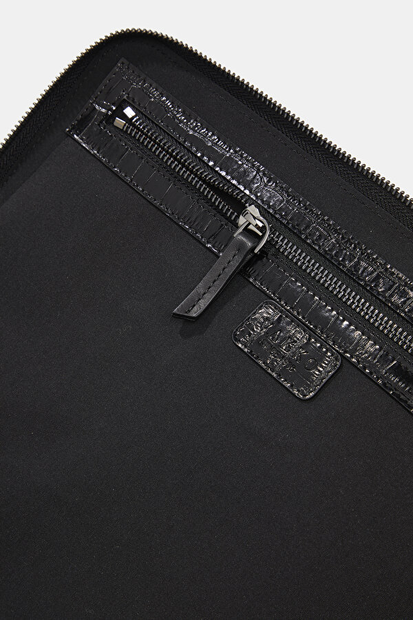 BLACK MONOGRAM LEATHER BAG 6