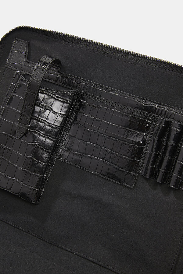 BLACK MONOGRAM LEATHER BAG 7