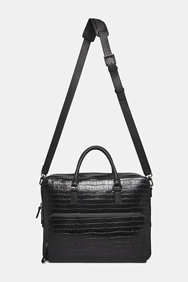 BLACK MONOGRAM LEATHER BAG 2