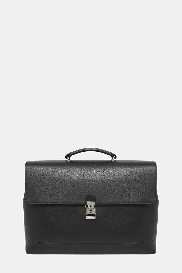 BLACK MONOGRAM LEATHER BAG