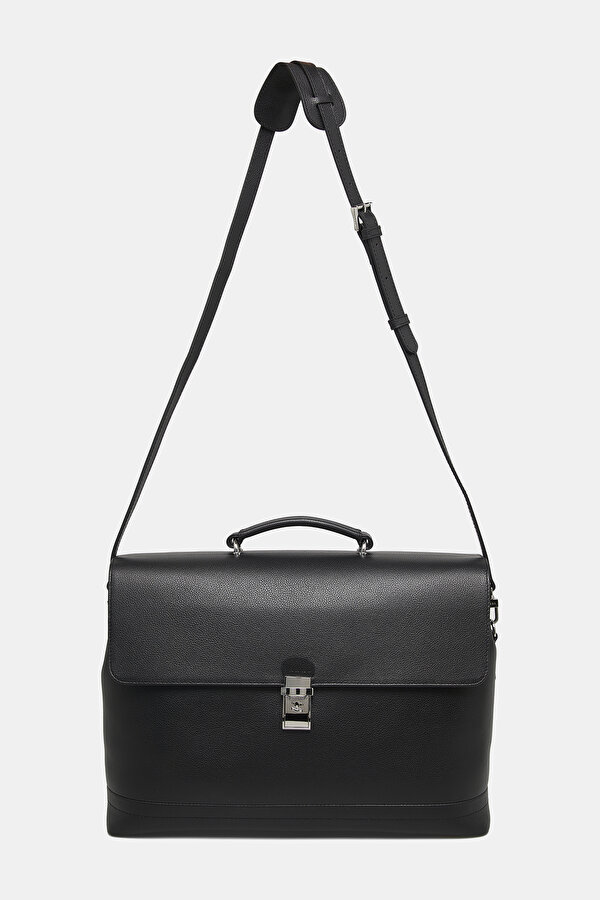 BLACK MONOGRAM LEATHER BAG 2