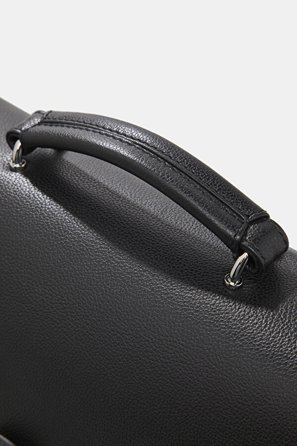 BLACK MONOGRAM LEATHER BAG 6