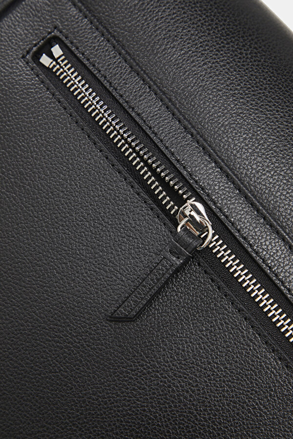 BLACK MONOGRAM LEATHER BAG 7