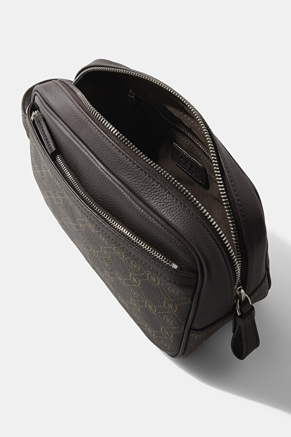 BEIGE MONOGRAM LEATHER BAG 7
