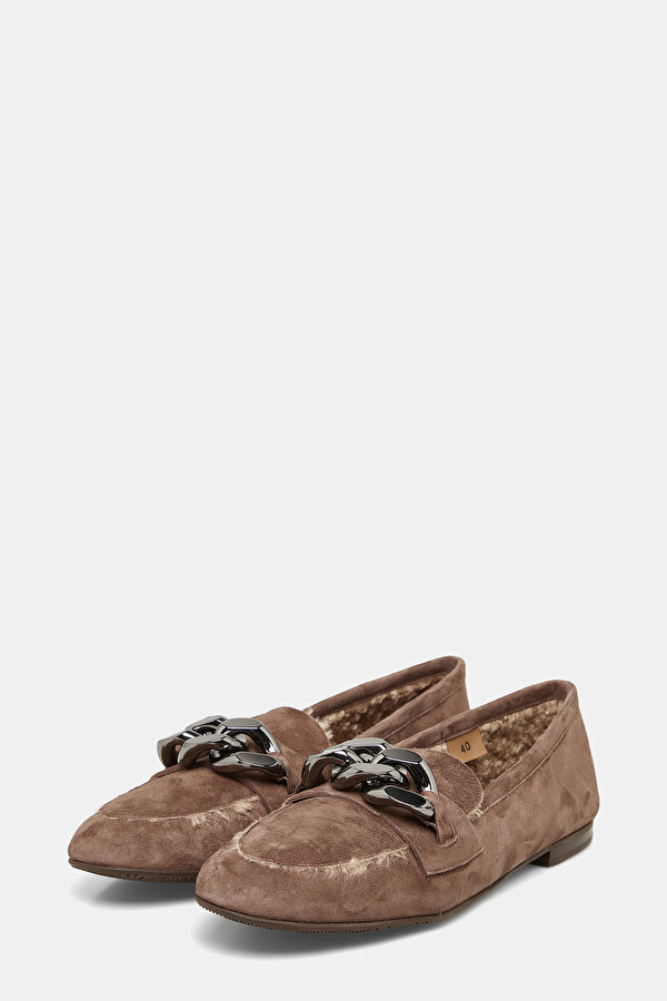 BROWN ECO FUR SHOE 2