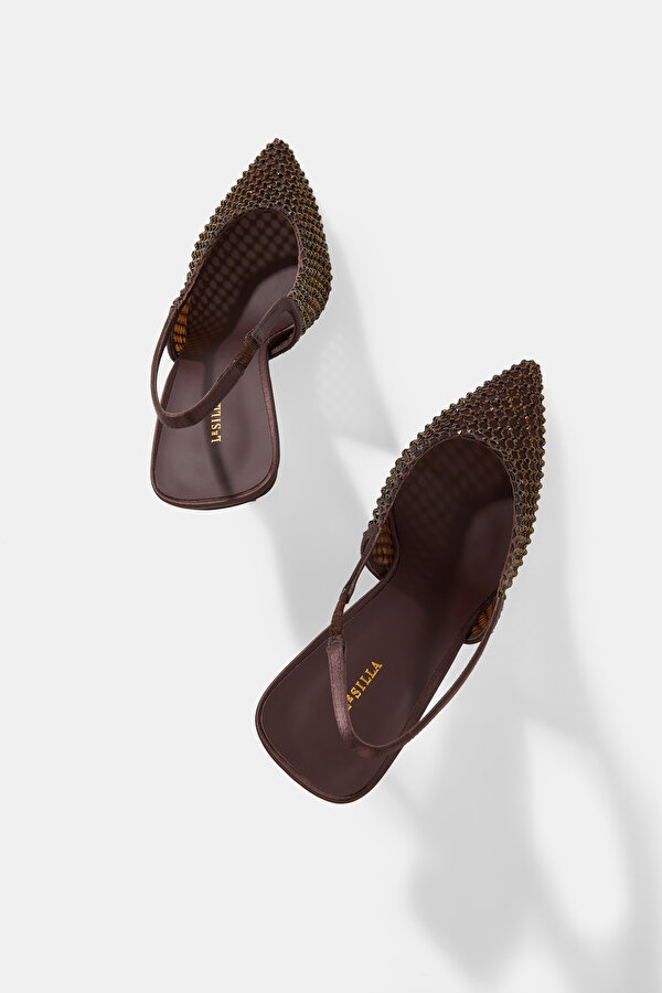 BROWN JEWELLED SHOE 6