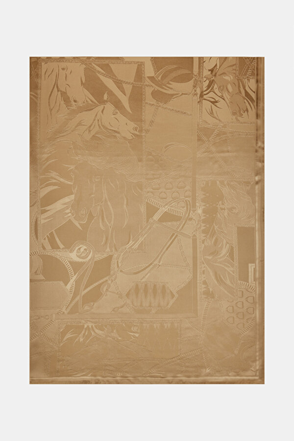 BEIGE JACQUARD JAQUARD SHAWL