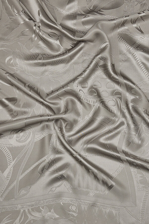 GREY JACQUARD JAQUARD SHAWL 2