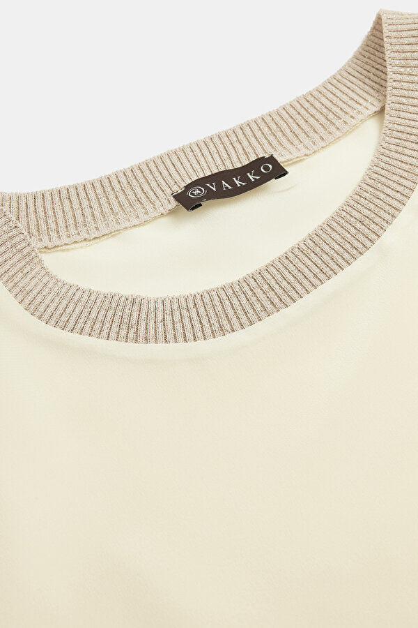 YELLOW BASIC / ROUND NECKLINE SHORT SLEEVE BLOUSE 7