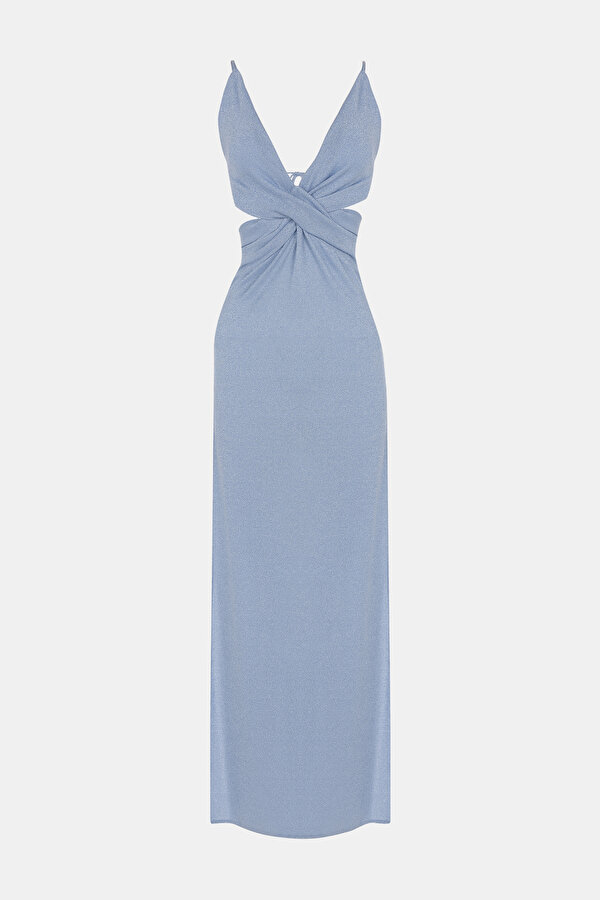 BLUE SLEEVELESS SUSPENDER DRESS