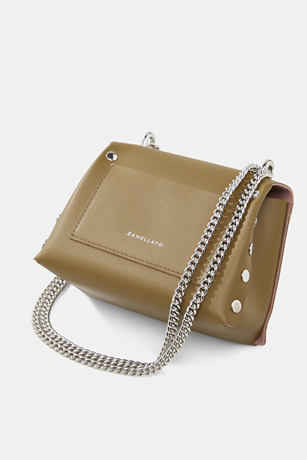 KHAKI LEATHER BAG 6