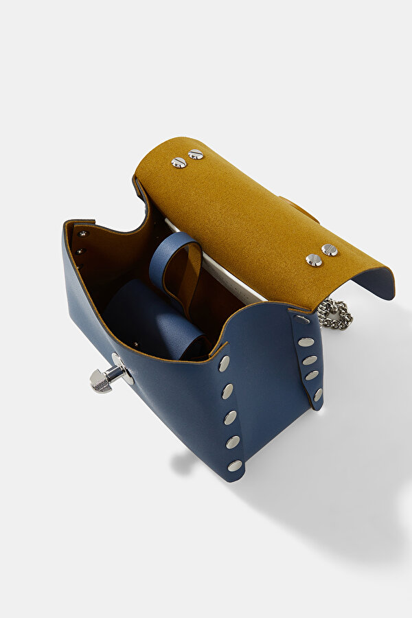 DARK BLUE LEATHER BAG 7