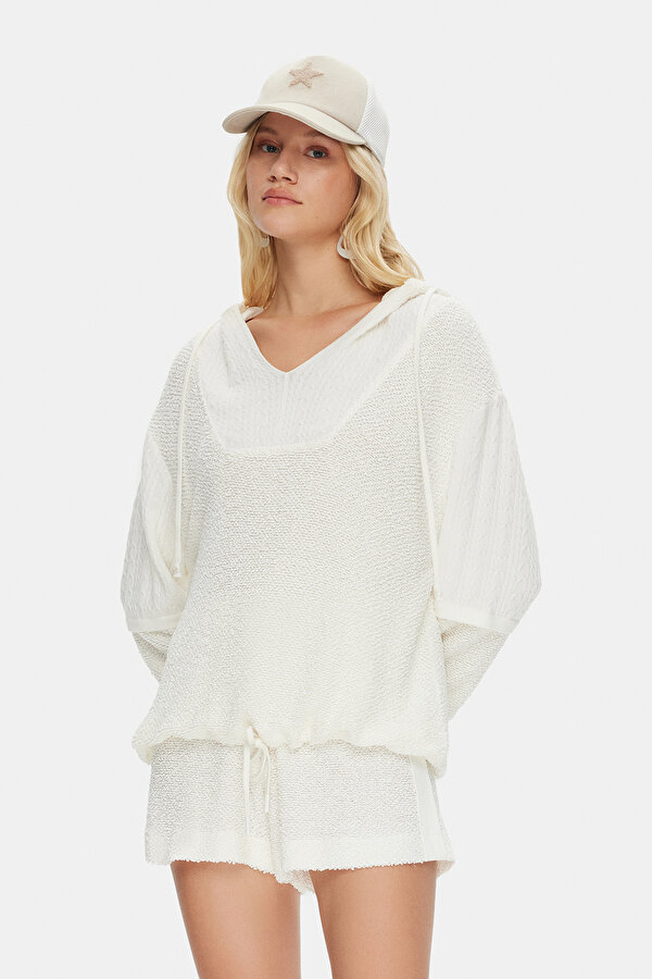 ECRU HOODIE SWEATSHIRT