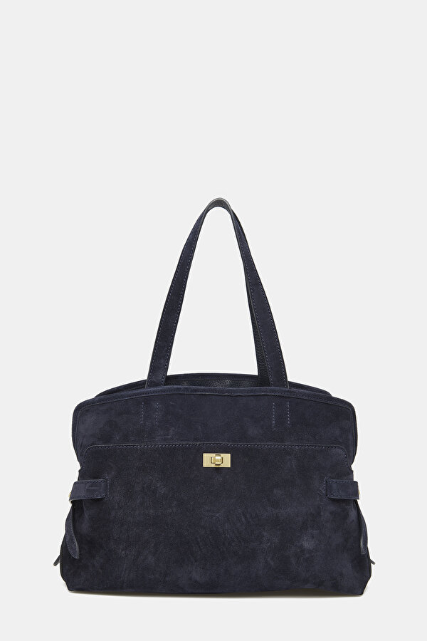 NAVY BLUE SUEDE BAG