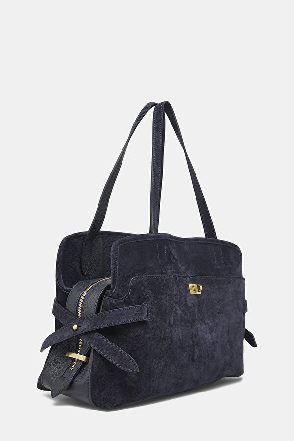 NAVY BLUE SUEDE BAG 2