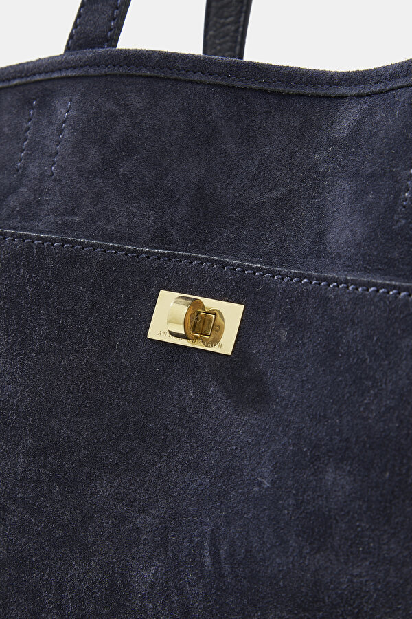 NAVY BLUE SUEDE BAG 7