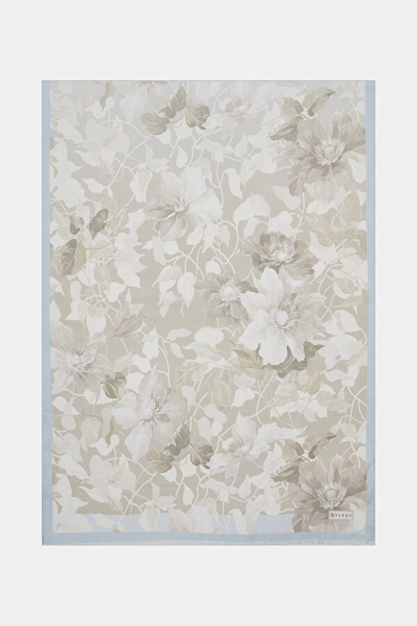 ECRU VOILE SATIN SHAWL