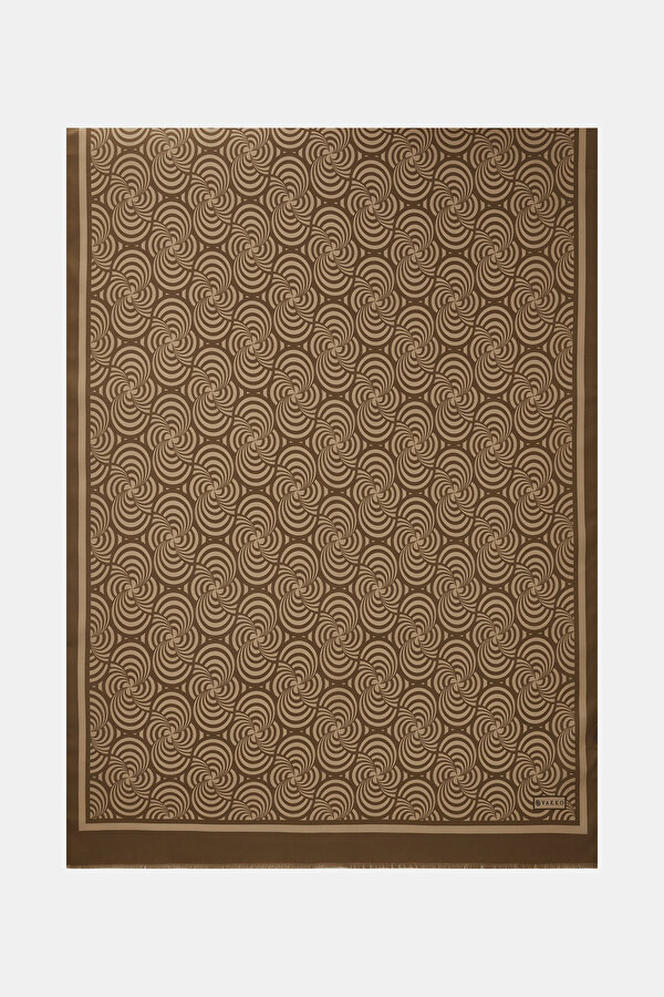 CAMEL GEOMETRIK DESENLI TWILL EŞARP