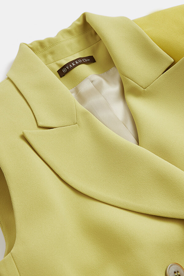 GREEN SURPLICE NECKLINE (CROSS-OVER NECKLINE) VEST 7